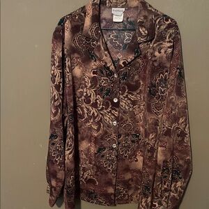 Bon Worth Elegant Paisley Blazer - Brown and Black